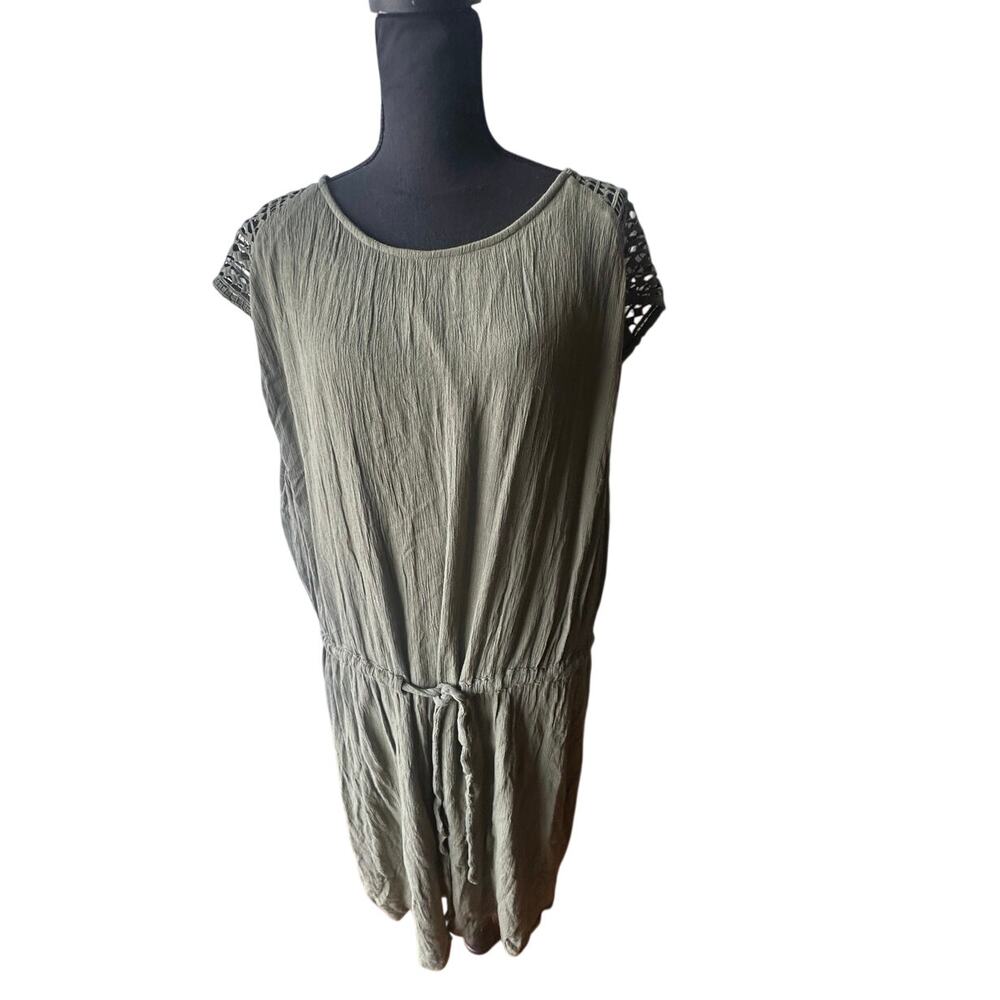 Old Navy Olive Green Drawstring Waist Dress 3X Casual Comfy Chic